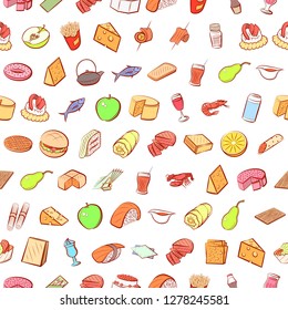 Various images set. Background for printing, design, web. Usable as icons. Seamless. Colored.