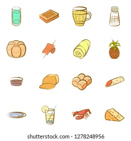 Various images set. Background for printing, design, web. Usable as icons. Colored.