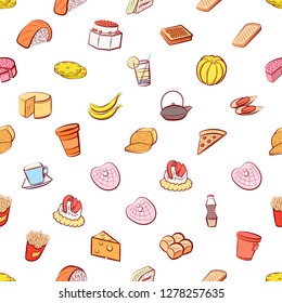 Various images set. Background for printing, design, web. Usable as icons. Seamless. Colored.