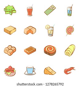 Various images set. Background for printing, design, web. Usable as icons. Colored.