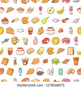 Various images set. Background for printing, design, web. Usable as icons. Seamless. Colored.