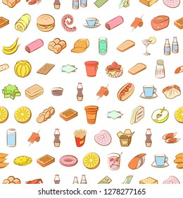 Various images set. Background for printing, design, web. Usable as icons. Seamless. Colored.