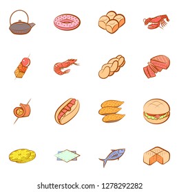 Various images set. Background for printing, design, web. Usable as icons. Colored.