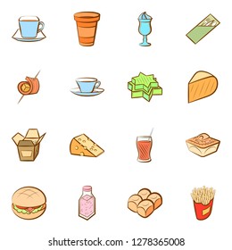 Various images set. Background for printing, design, web. Usable as icons. Colored.