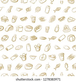 Various images set. Background for printing, design, web. Usable as icons. Seamless. Binary color.
