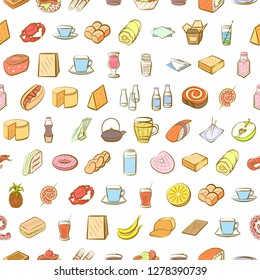 Various images set. Background for printing, design, web. Usable as icons. Seamless. Colored.