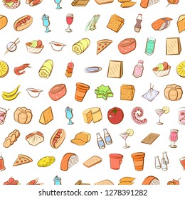 Various images set. Background for printing, design, web. Usable as icons. Seamless. Colored.