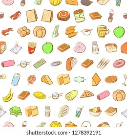 Various images set. Background for printing, design, web. Usable as icons. Seamless. Colored.