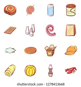 Various images set. Background for printing, design, web. Usable as icons. Colored.