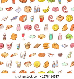 Various images set. Background for printing, design, web. Usable as icons. Seamless. Colored.