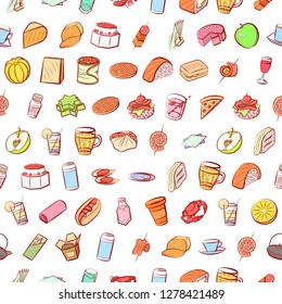 Various images set. Background for printing, design, web. Usable as icons. Seamless. Colored.