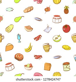 Various images set. Background for printing, design, web. Usable as icons. Seamless. Colored.