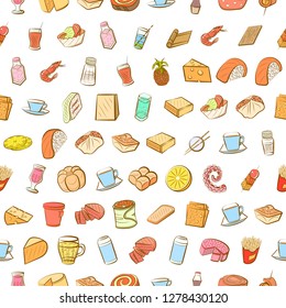 Various images set. Background for printing, design, web. Usable as icons. Seamless. Colored.