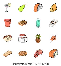 Various images set. Background for printing, design, web. Usable as icons. Colored.