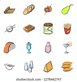 Various images set. Background for printing, design, web. Usable as icons. Colored.