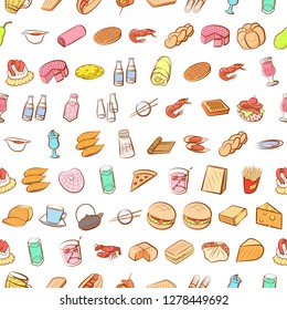 Various images set. Background for printing, design, web. Usable as icons. Seamless. Colored.
