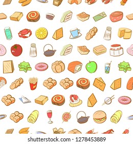 Various images set. Background for printing, design, web. Usable as icons. Seamless. Colored.