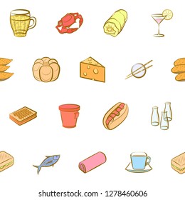 Various images set. Background for printing, design, web. Usable as icons. Seamless. Colored.
