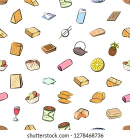 Various images set. Background for printing, design, web. Usable as icons. Seamless. Colored.