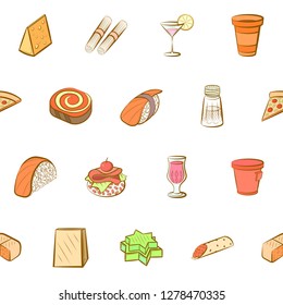 Various images set. Background for printing, design, web. Usable as icons. Seamless. Colored.