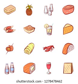 Various images set. Background for printing, design, web. Usable as icons. Colored.