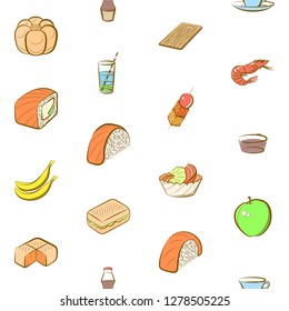 Various images set. Background for printing, design, web. Usable as icons. Seamless. Colored.