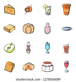 Various images set. Background for printing, design, web. Usable as icons. Colored.