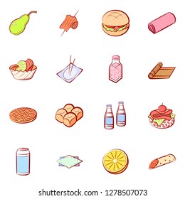 Various images set. Background for printing, design, web. Usable as icons. Colored.