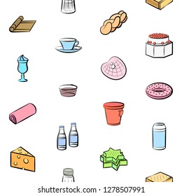 Various images set. Background for printing, design, web. Usable as icons. Seamless. Colored.