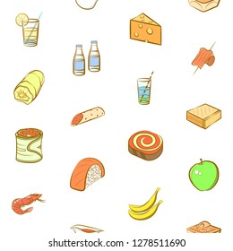 Various images set. Background for printing, design, web. Usable as icons. Seamless. Colored.