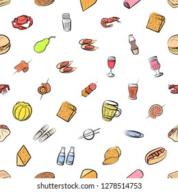 Various images set. Background for printing, design, web. Usable as icons. Seamless. Colored.