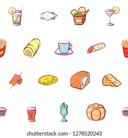 Various images set. Background for printing, design, web. Usable as icons. Seamless. Colored.