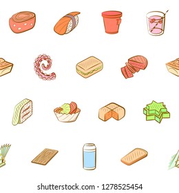 Various images set. Background for printing, design, web. Usable as icons. Seamless. Colored.
