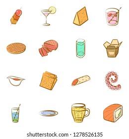 Various images set. Background for printing, design, web. Usable as icons. Colored.