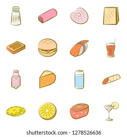 Various images set. Background for printing, design, web. Usable as icons. Colored.