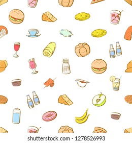 Various images set. Background for printing, design, web. Usable as icons. Seamless. Colored.