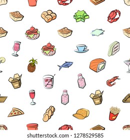 Various images set. Background for printing, design, web. Usable as icons. Seamless. Colored.