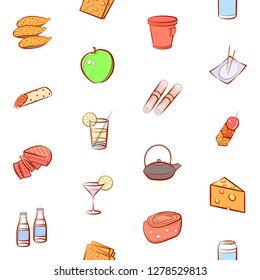 Various images set. Background for printing, design, web. Usable as icons. Seamless. Colored.