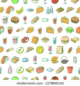 Various images set. Background for printing, design, web. Usable as icons. Seamless. Colored.