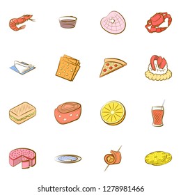 Various images set. Background for printing, design, web. Usable as icons. Colored.