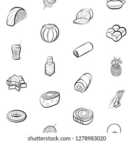 Various images set. Background for printing, design, web. Usable as icons. Seamless. Monochrome binary, black and white.