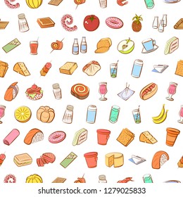 Various images set. Background for printing, design, web. Usable as icons. Seamless. Colored.