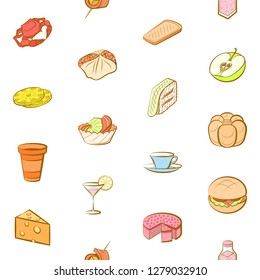 Various images set. Background for printing, design, web. Usable as icons. Seamless. Colored.