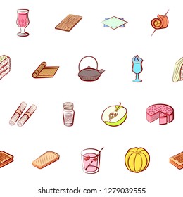 Various images set. Background for printing, design, web. Usable as icons. Seamless. Colored.