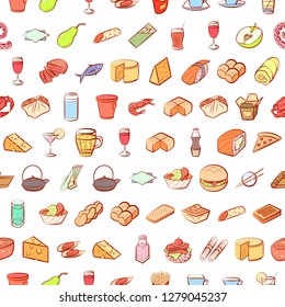 Various images set. Background for printing, design, web. Usable as icons. Seamless. Colored.