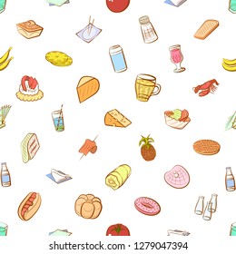 Various images set. Background for printing, design, web. Usable as icons. Seamless. Colored.