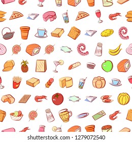 Various images set. Background for printing, design, web. Usable as icons. Seamless. Colored.