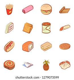 Various images set. Background for printing, design, web. Usable as icons. Colored.