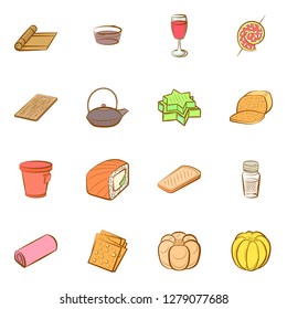 Various images set. Background for printing, design, web. Usable as icons. Colored.