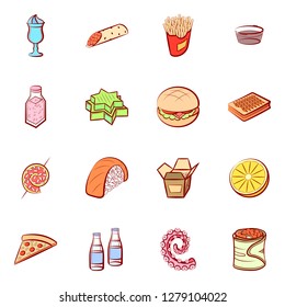 Various images set. Background for printing, design, web. Usable as icons. Colored.